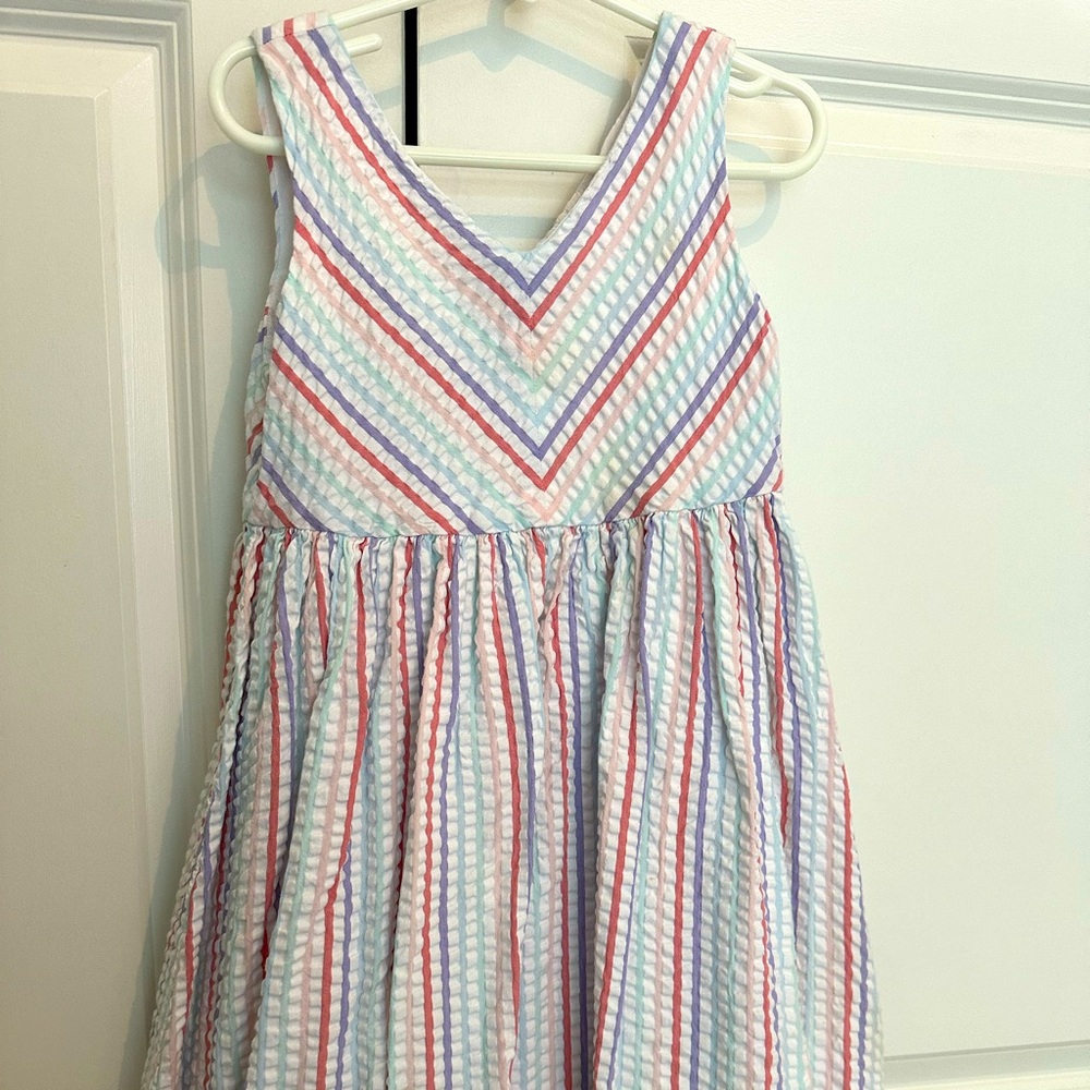 Hope & Henry girls size 6 Striped seersucker dress